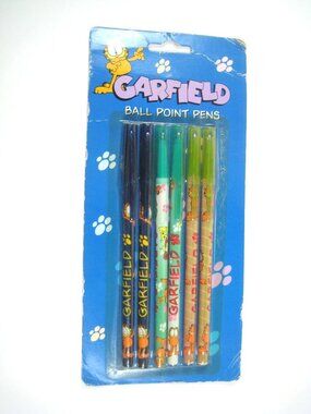 Garfield Ball Point Pens 6-Pack For School Home Or Office Blue Ink Volume Brands